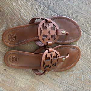 Tory Burch Tan Leather Cutout Sandals